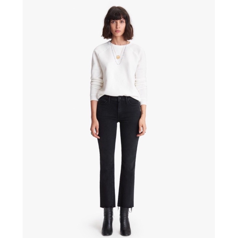 MOTHER Rascal Ankle Snippet Cropped Jeans in BLACKBIRD SIZE 24 - Picture 4 of 15